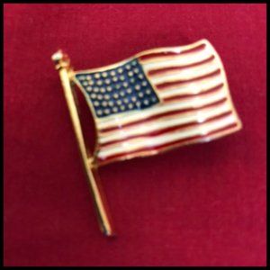 Patriotic  1 1/2" x 1 1/4"  American Flag Pin
